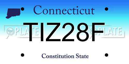 TIZ28F Connecticut License Plate