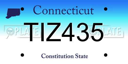 TIZ435 Connecticut License Plate