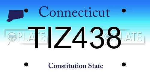 TIZ438 Connecticut License Plate