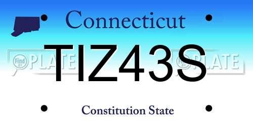 TIZ43S Connecticut License Plate