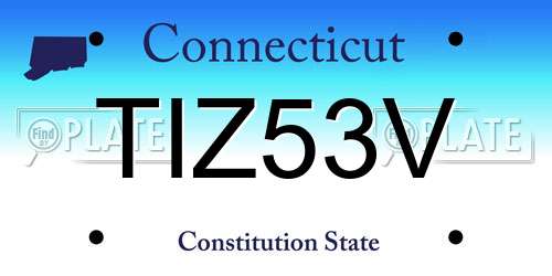TIZ53V Connecticut License Plate