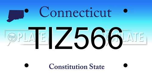 TIZ566 Connecticut License Plate