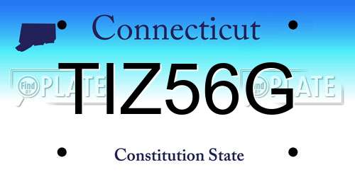 TIZ56G Connecticut License Plate