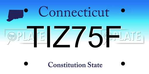 TIZ75F Connecticut License Plate