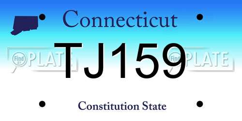 TJ159 Connecticut License Plate