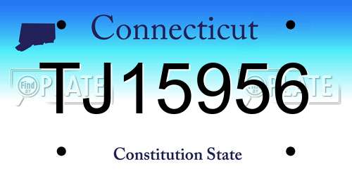 TJ15956 Connecticut License Plate