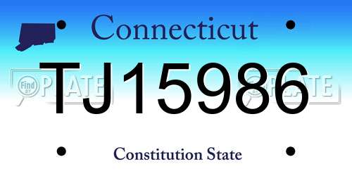 TJ15986 Connecticut License Plate