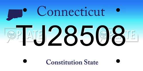 TJ28508 Connecticut License Plate