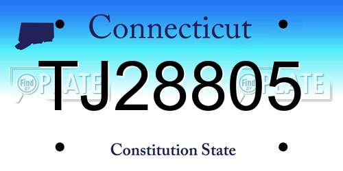 TJ28805 Connecticut License Plate