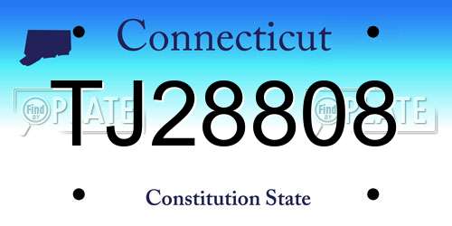 TJ28808 Connecticut License Plate