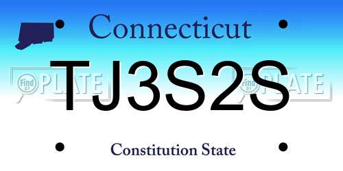 TJ3S2S Connecticut License Plate