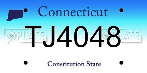TJ4048 Connecticut License Plate