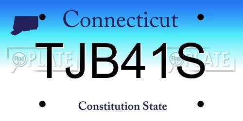 TJB41S Connecticut License Plate