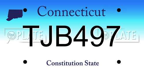 TJB497 Connecticut License Plate