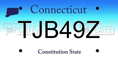TJB49Z Connecticut License Plate