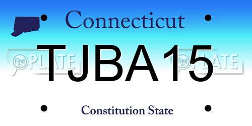TJBA15 Connecticut License Plate