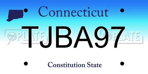 TJBA97 Connecticut License Plate