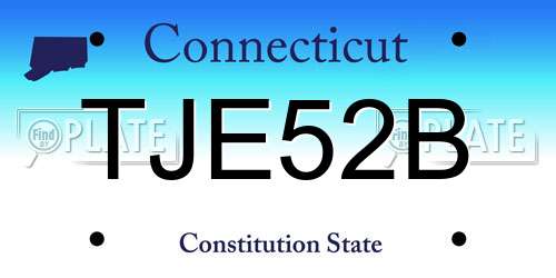 TJE52B Connecticut License Plate