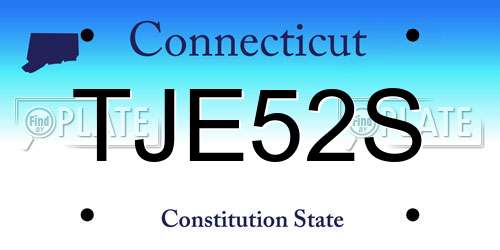 TJE52S Connecticut License Plate