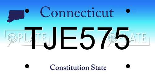 TJE575 Connecticut License Plate