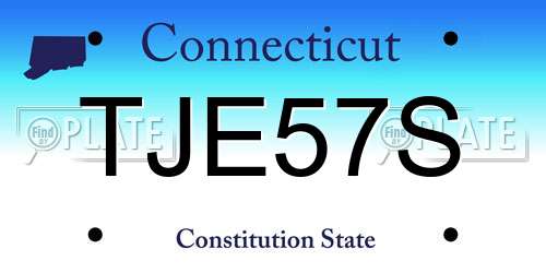TJE57S Connecticut License Plate