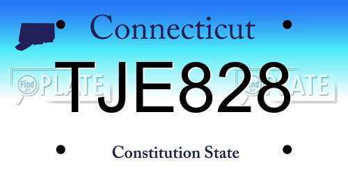 TJE828 Connecticut License Plate