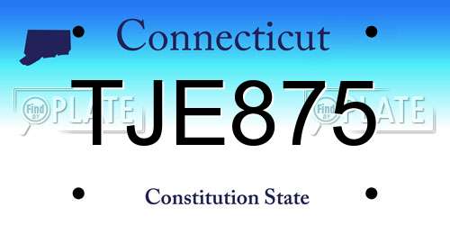 TJE875 Connecticut License Plate