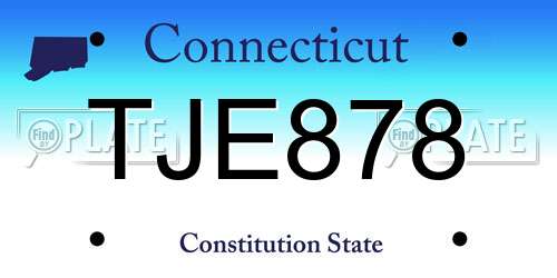 TJE878 Connecticut License Plate