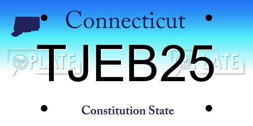 TJEB25 Connecticut License Plate