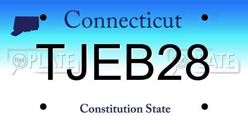 TJEB28 Connecticut License Plate