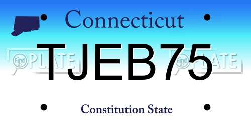TJEB75 Connecticut License Plate