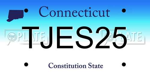TJES25 Connecticut License Plate