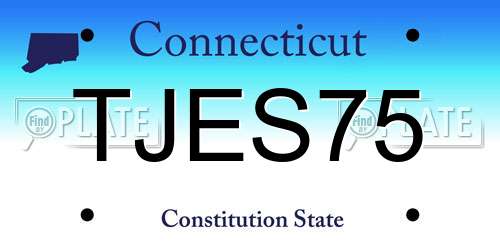 TJES75 Connecticut License Plate