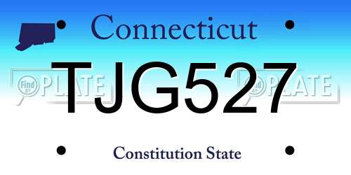 TJG527 Connecticut License Plate