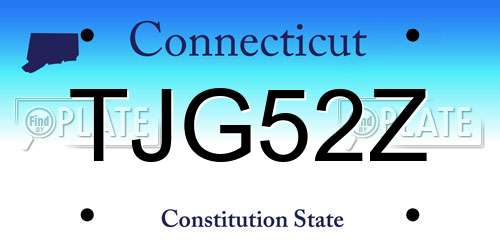 TJG52Z Connecticut License Plate