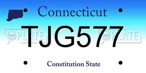 TJG577 Connecticut License Plate