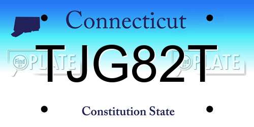 TJG82T Connecticut License Plate