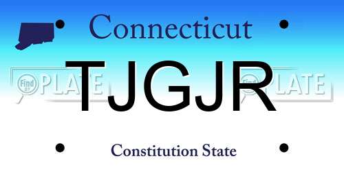 TJGJR Connecticut License Plate