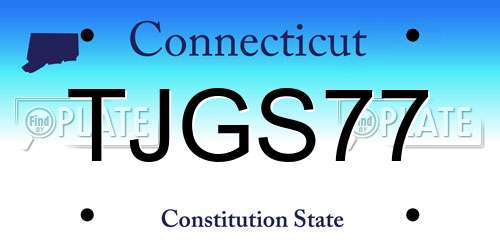 TJGS77 Connecticut License Plate