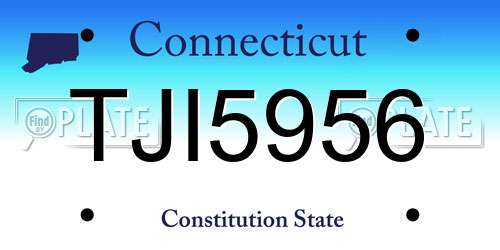 TJI5956 Connecticut License Plate
