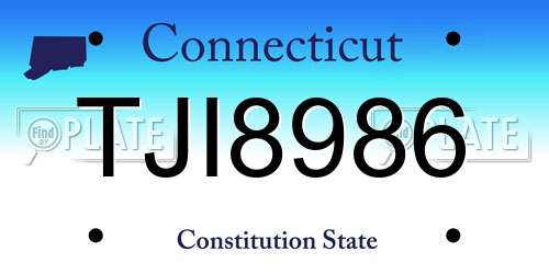 TJI8986 Connecticut License Plate