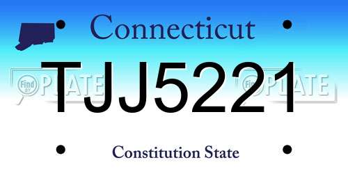 TJJ5221 Connecticut License Plate