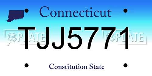 TJJ5771 Connecticut License Plate