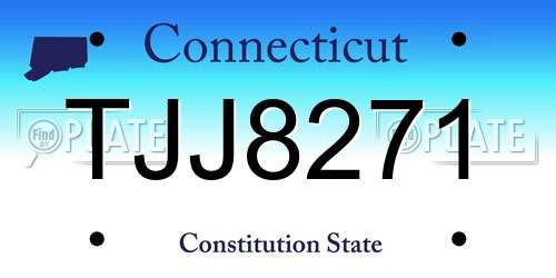 TJJ8271 Connecticut License Plate