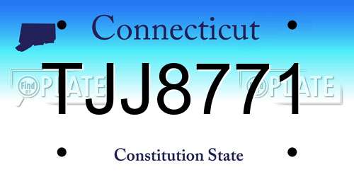 TJJ8771 Connecticut License Plate
