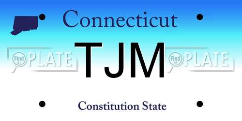 TJM Connecticut License Plate