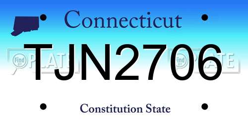 TJN2706 Connecticut License Plate