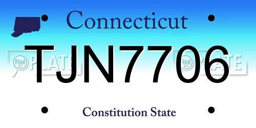 TJN7706 Connecticut License Plate