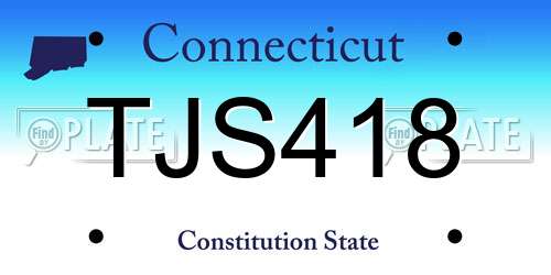 TJS418 Connecticut License Plate
