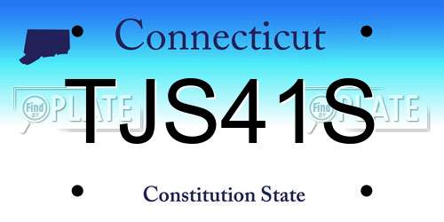 TJS41S Connecticut License Plate
